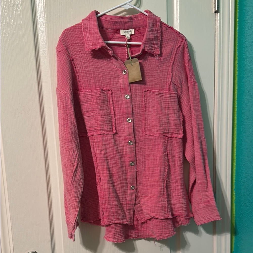 Umgee Pink Button-Up Shirt